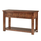 Tavolino consolle da divano da 48", ciliegio marrone/grigio antico, 2 cassetti, 1 ripiano