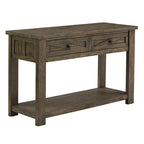 Tavolino consolle da divano da 48", ciliegio marrone/grigio antico, 2 cassetti, 1 ripiano