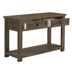 Tavolino consolle da divano da 48", ciliegio marrone/grigio antico, 2 cassetti, 1 ripiano