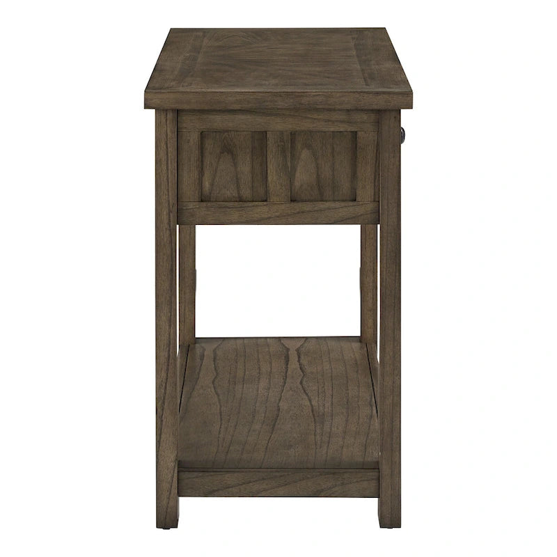 Tavolino consolle da divano da 48", ciliegio marrone/grigio antico, 2 cassetti, 1 ripiano