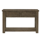 Tavolino consolle da divano da 48", ciliegio marrone/grigio antico, 2 cassetti, 1 ripiano