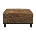 Tavolino da caffè in Abaca Naturale Intrecciato a Mano – Stile Bohemien, Uso Individuale