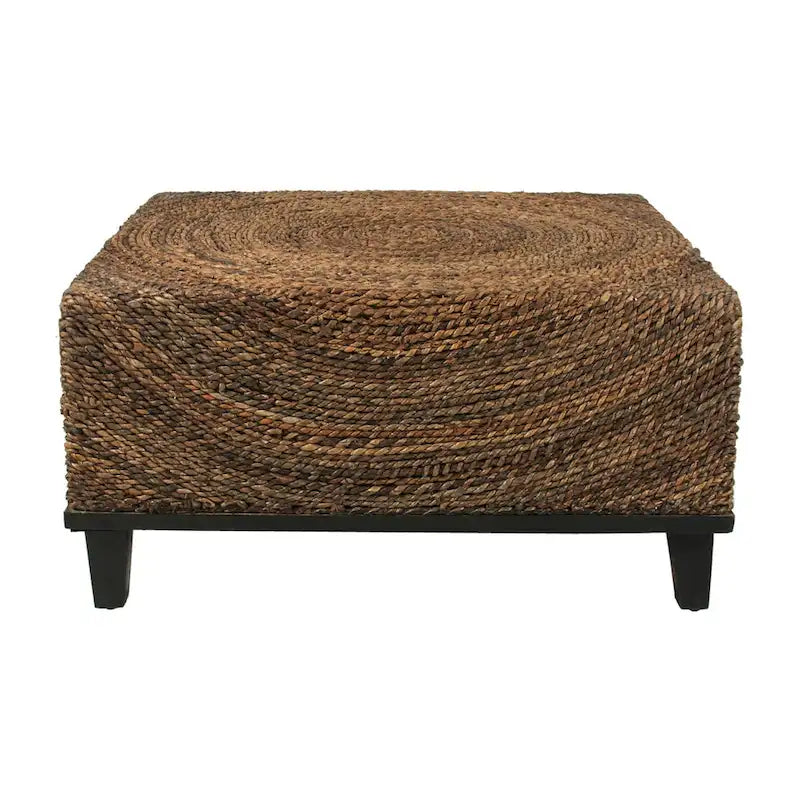 Tavolino da caffè in Abaca Naturale Intrecciato a Mano – Stile Bohemien, Uso Individuale