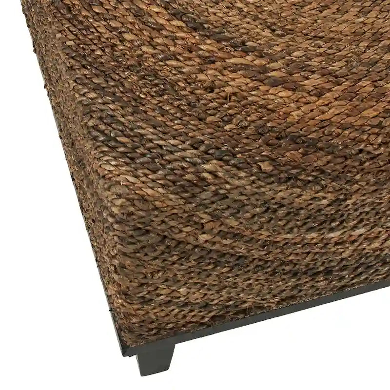 Tavolino da caffè in Abaca Naturale Intrecciato a Mano – Stile Bohemien, Uso Individuale
