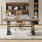 Scrivania White+Gold / Grey+Black con piano in finto marmo – Stile moderno a cavalletto, 1 persona