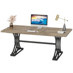 Scrivania White+Gold / Grey+Black con piano in finto marmo – Stile moderno a cavalletto, 1 persona