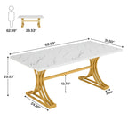 Scrivania White+Gold / Grey+Black con piano in finto marmo – Stile moderno a cavalletto, 1 persona