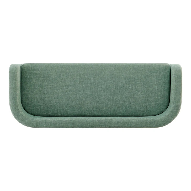 Panca Contenitore Imbottita Crema / Verde Acqua / Sidro, Tessuto e Ecopelle, 2 Posti