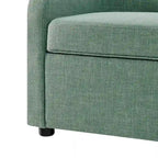 Panca Contenitore Imbottita Crema / Verde Acqua / Sidro, Tessuto e Ecopelle, 2 Posti
