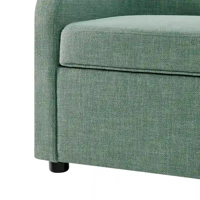 Panca Contenitore Imbottita Crema / Verde Acqua / Sidro, Tessuto e Ecopelle, 2 Posti