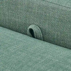 Panca Contenitore Imbottita Crema / Verde Acqua / Sidro, Tessuto e Ecopelle, 2 Posti