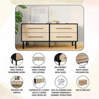Set camera da letto in rovere antico anni '50, 4 pezzi – Matrimoniale a una piazza e mezza / Matrimoniale / Queen / King, per 1-2 persone