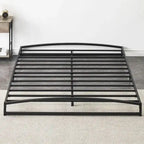 Telaio letto a piattaforma in metallo nero, testiera arcuata, profilo basso, Twin/Full/Queen/King