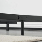Telaio letto a piattaforma in metallo nero, testiera arcuata, profilo basso, Twin/Full/Queen/King