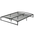 Telaio letto a piattaforma in metallo nero, testiera arcuata, profilo basso, Twin/Full/Queen/King