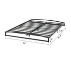 Telaio letto a piattaforma in metallo nero, testiera arcuata, profilo basso, Twin/Full/Queen/King