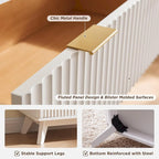 Cassettiera scanalata a 5 cassetti Grigio Scuro / Bianco / Rovere Naturale / Noce Scuro con piano effetto marmo, Singola