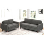 Set divano a 2 posti e divanetto imbottiti – Beige / Verde / Grigio / Arancione, Posti a sedere 2–3