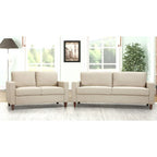 Set divano a 2 posti e divanetto imbottiti – Beige / Verde / Grigio / Arancione, Posti a sedere 2–3
