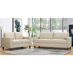 Set divano a 2 posti e divanetto imbottiti – Beige / Verde / Grigio / Arancione, Posti a sedere 2–3
