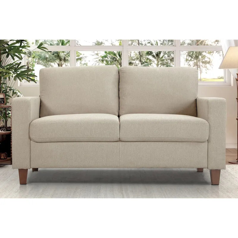 Set divano a 2 posti e divanetto imbottiti – Beige / Verde / Grigio / Arancione, Posti a sedere 2–3