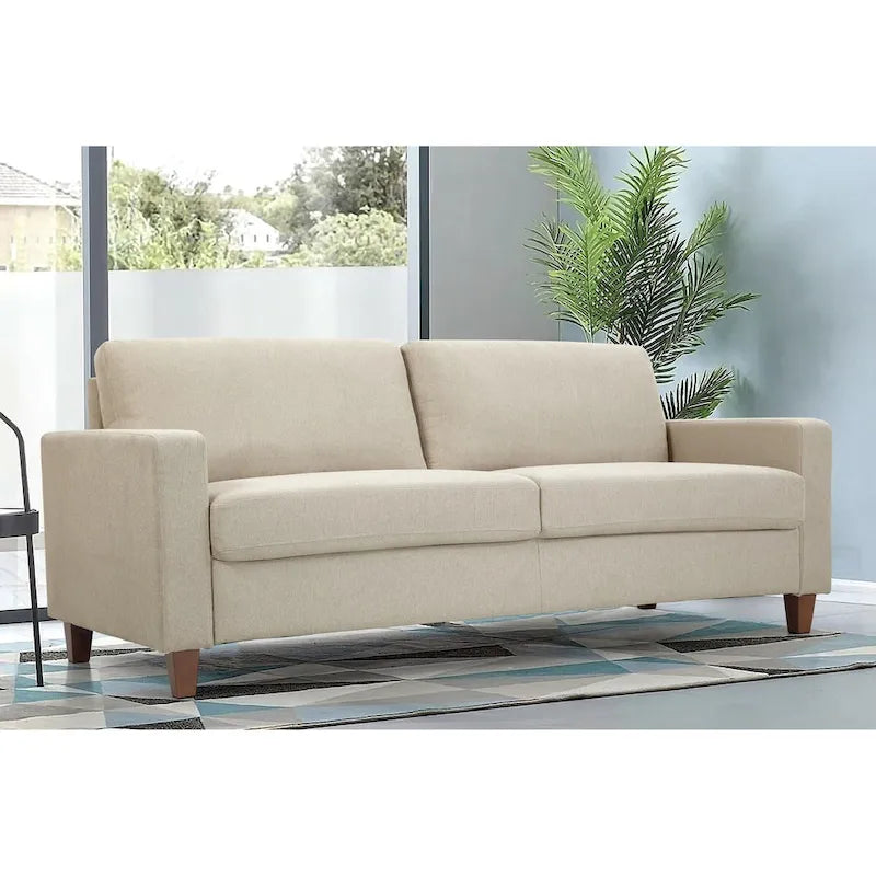 Set divano a 2 posti e divanetto imbottiti – Beige / Verde / Grigio / Arancione, Posti a sedere 2–3
