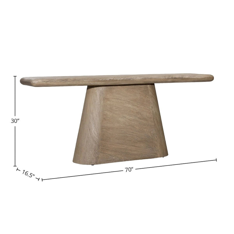 Consolle in Legno Naturale di Acacia, 178 cm di Larghezza