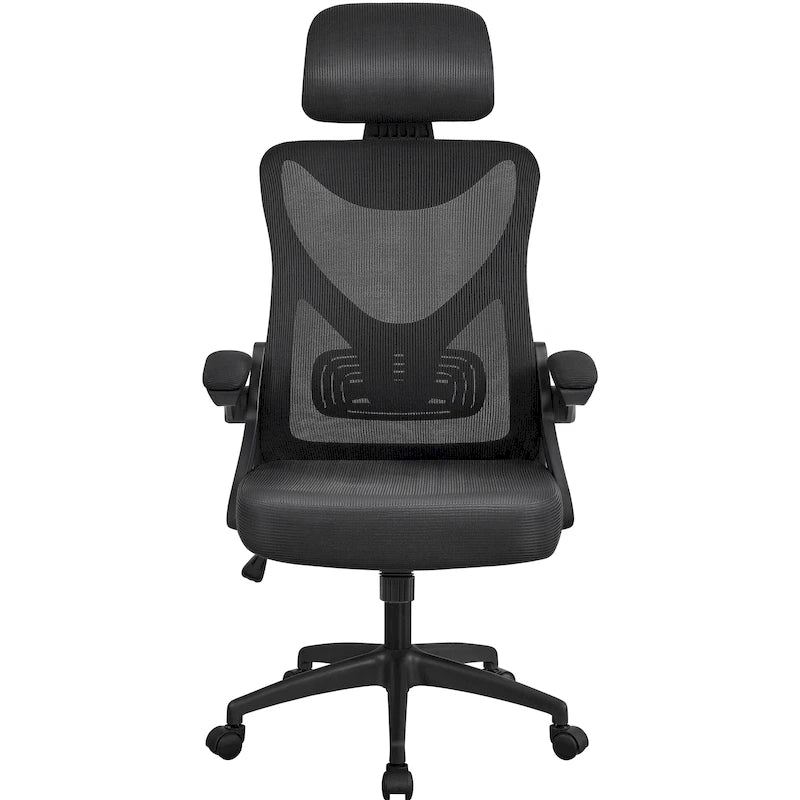 Sedia da ufficio a rete con schienale alto e braccioli ribaltabili, 1 persona – Nera / Grigio bianco / Nero bianco / Grigio pieno
