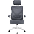 Sedia da ufficio a rete con schienale alto e braccioli ribaltabili, 1 persona – Nera / Grigio bianco / Nero bianco / Grigio pieno