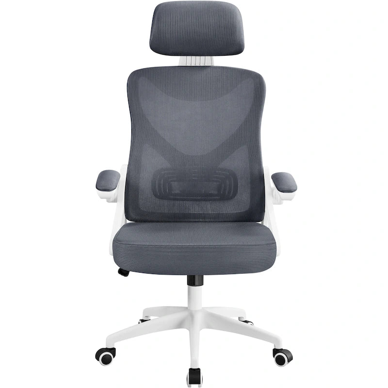 Sedia da ufficio a rete con schienale alto e braccioli ribaltabili, 1 persona – Nera / Grigio bianco / Nero bianco / Grigio pieno