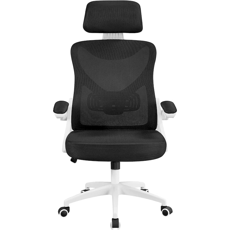 Sedia da ufficio a rete con schienale alto e braccioli ribaltabili, 1 persona – Nera / Grigio bianco / Nero bianco / Grigio pieno