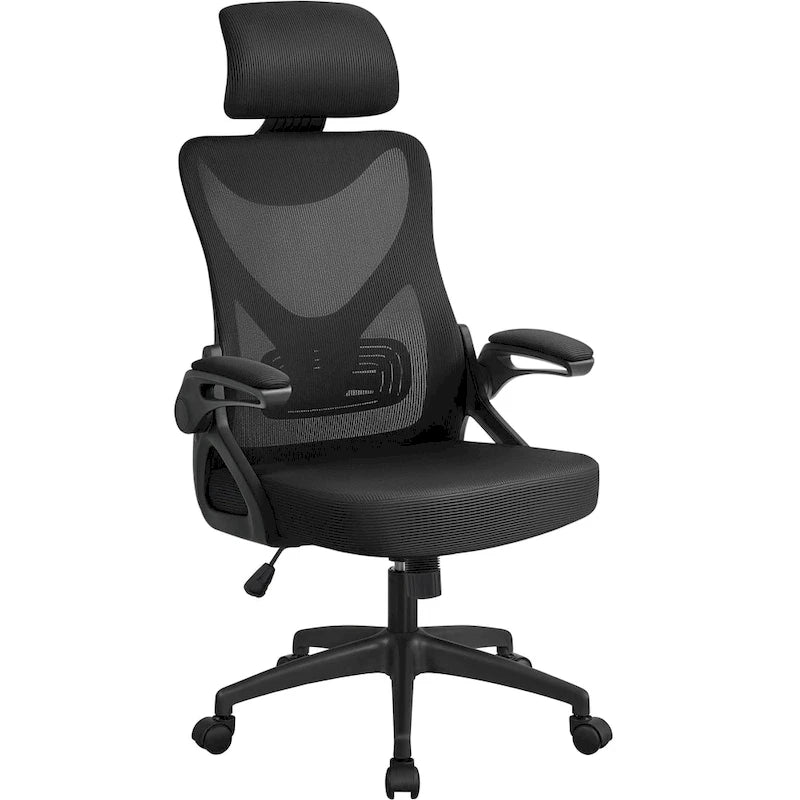 Sedia da ufficio a rete con schienale alto e braccioli ribaltabili, 1 persona – Nera / Grigio bianco / Nero bianco / Grigio pieno