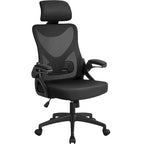 Sedia da ufficio a rete con schienale alto e braccioli ribaltabili, 1 persona – Nera / Grigio bianco / Nero bianco / Grigio pieno