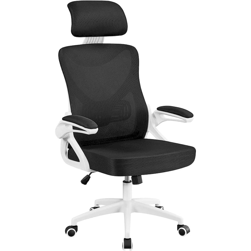 Sedia da ufficio a rete con schienale alto e braccioli ribaltabili, 1 persona – Nera / Grigio bianco / Nero bianco / Grigio pieno