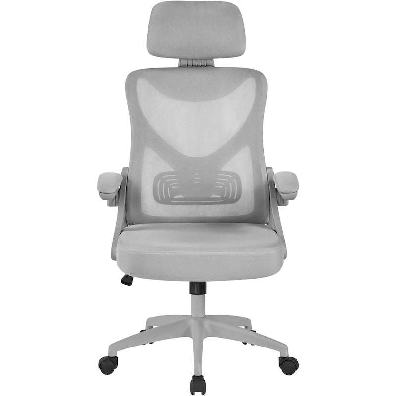 Sedia da ufficio a rete con schienale alto e braccioli ribaltabili, 1 persona – Nera / Grigio bianco / Nero bianco / Grigio pieno