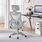 Sedia da ufficio a rete con schienale alto e braccioli ribaltabili, 1 persona – Nera / Grigio bianco / Nero bianco / Grigio pieno