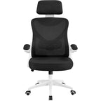 Sedia da ufficio a rete con schienale alto e braccioli ribaltabili, 1 persona – Nera / Grigio bianco / Nero bianco / Grigio pieno