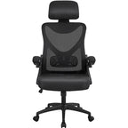 Sedia da ufficio a rete con schienale alto e braccioli ribaltabili, 1 persona – Nera / Grigio bianco / Nero bianco / Grigio pieno