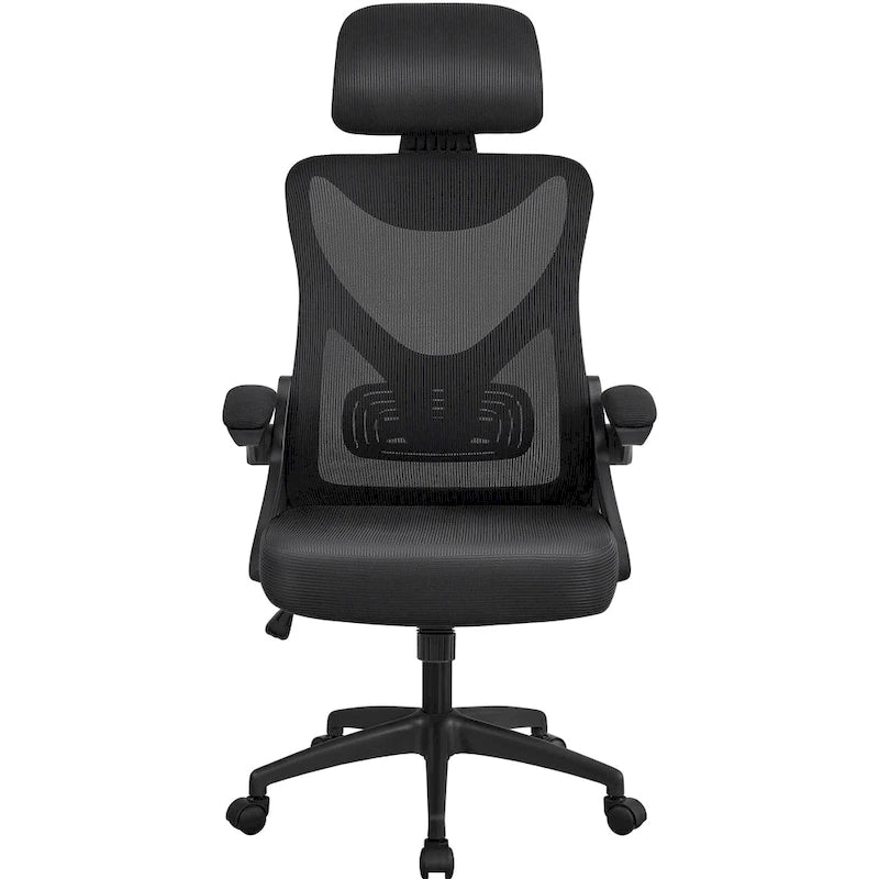 Sedia da ufficio a rete con schienale alto e braccioli ribaltabili, 1 persona – Nera / Grigio bianco / Nero bianco / Grigio pieno
