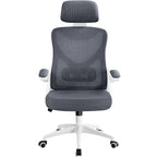 Sedia da ufficio a rete con schienale alto e braccioli ribaltabili, 1 persona – Nera / Grigio bianco / Nero bianco / Grigio pieno