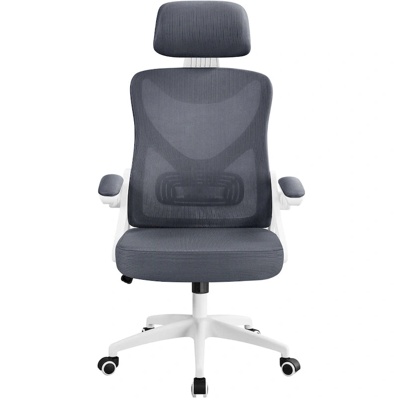 Sedia da ufficio a rete con schienale alto e braccioli ribaltabili, 1 persona – Nera / Grigio bianco / Nero bianco / Grigio pieno