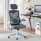 Sedia da ufficio a rete con schienale alto e braccioli ribaltabili, 1 persona – Nera / Grigio bianco / Nero bianco / Grigio pieno