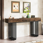 Tavolo consolle in Rovere e Nero / Acero e Nero, 140 cm, stretto, da ingresso o corridoio, per 1 persona