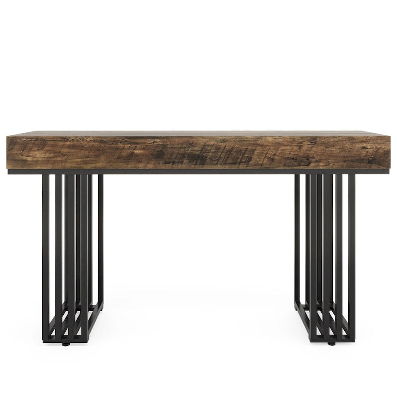 Tavolo consolle in Rovere e Nero / Acero e Nero, 140 cm, stretto, da ingresso o corridoio, per 1 persona