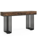 Tavolo consolle in Rovere e Nero / Acero e Nero, 140 cm, stretto, da ingresso o corridoio, per 1 persona