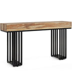 Tavolo consolle in Rovere e Nero / Acero e Nero, 140 cm, stretto, da ingresso o corridoio, per 1 persona