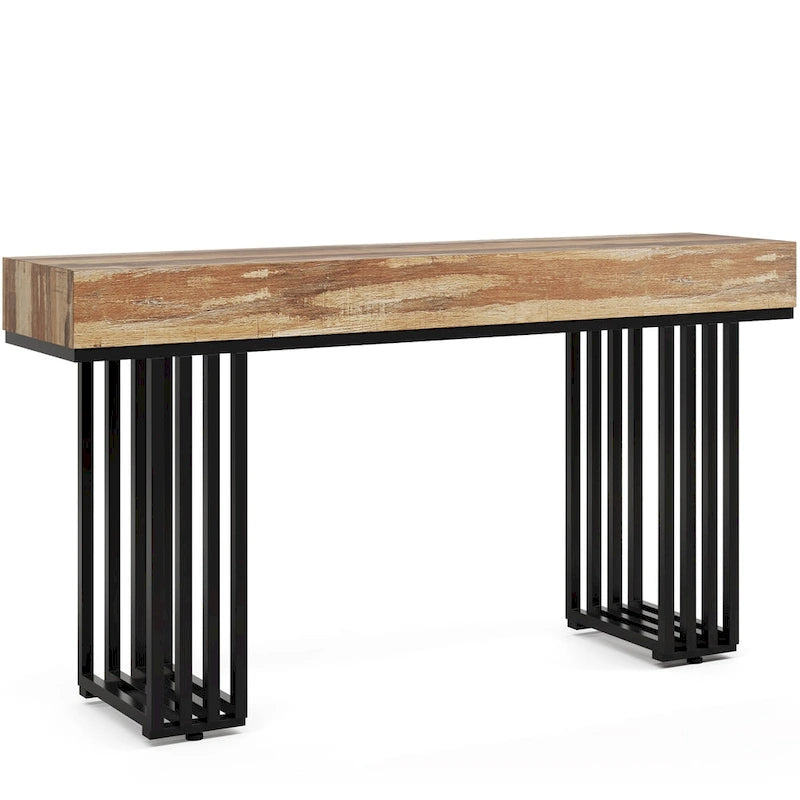 Tavolo consolle in Rovere e Nero / Acero e Nero, 140 cm, stretto, da ingresso o corridoio, per 1 persona