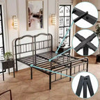 Struttura Letto in Metallo Nero con Testiera Curva Ondulata, Altezza 45,7 cm, da Singolo a California King, 1-2 Persone